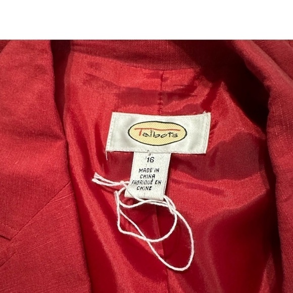 Talbots Silk and Linen Blend Blazer NWOT Sz 16 - Picture 4 of 6